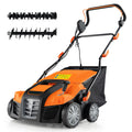 2-in-1 Scarifier and Lawn Dethatcher, 16-Inch 15A Corded Electric Dethatcher w/ 14.5-Gal Collection Bag