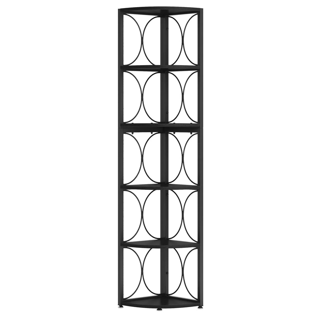 67 Tall Corner Shelf, Corner Bookshelf Bookcase Standing Shelving Unit