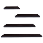 4Pcs Wood Floating Shelves Wall Mounted White Black Storage Shelf Set Home Decor