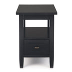 WYNDENHALL Norfolk SOLID WOOD 14 inch Wide Rectangle Transitional Narrow Side Table - 14 Inches wide