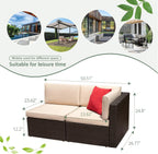 DEVOKO 5 Pieces All-Weather Patio Furniture Set with Cushions