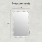 COZAYH Curved Scallop Wood Frame Accent Mirror