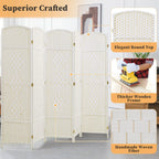 Room Divider 6 FT Tall Weave Fiber Freestanding Privacy Screen Folding Screen
