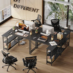 Small L Shaped Desk with Storage Shelves Corner Computer Desk