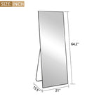 64x21 Full Length Floor Mirror with Stand Aluminum Alloy Frame,Wall-Mounted Mirror