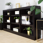 Concepts in Wood Triple Wide Wood Bookcase, 9 Shelf, 36 inch Tall