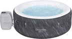 Large Round 2 to 4 Person Inflatable Hot Tub Portable Outdoor Spa with 120 AirJets and EnergySense Cover. Grey