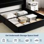 ALLEWIE Queen Size Lift Up Storage Bed with Wingback Headboard