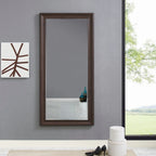 Tall Mirror Full Body Oversized Mirror Smooth Faux Wood Frame Rectangle Wall Mounted Hanging Mirror
