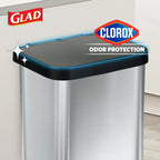GLAD Stainless Steel 20 Gallon Step Trash Can with Odor Guard