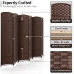 Sorbus 6 Panel Room Divider Tall Privacy Partition Screen Extra Wide Double Hinged Mesh Hand-Woven Folding Wall Divider - 6ft