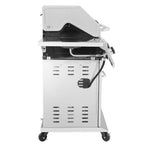 Stainless Steel Gas Grill, Premier 6-Burner Propane Grill with Sear Burner and Side Burner, 74,000 BTU, Cabinet Style, Outdoor BBQ Party Grill, Silver