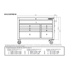 Heavy-Duty 52 in. 9-Drawer Mobile Workbench with Adjustable-Height Solid Wood Top in Matte Blue