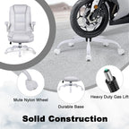BOSSIN Big and Tall Office Chair Ergonomic High Back Computer Adjustable Height Leather Executive Chair with Padded Flip-up Arms