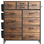 12 Drawer Dresser Fabric Tall Dressers for Bedroom Chest of Drawers