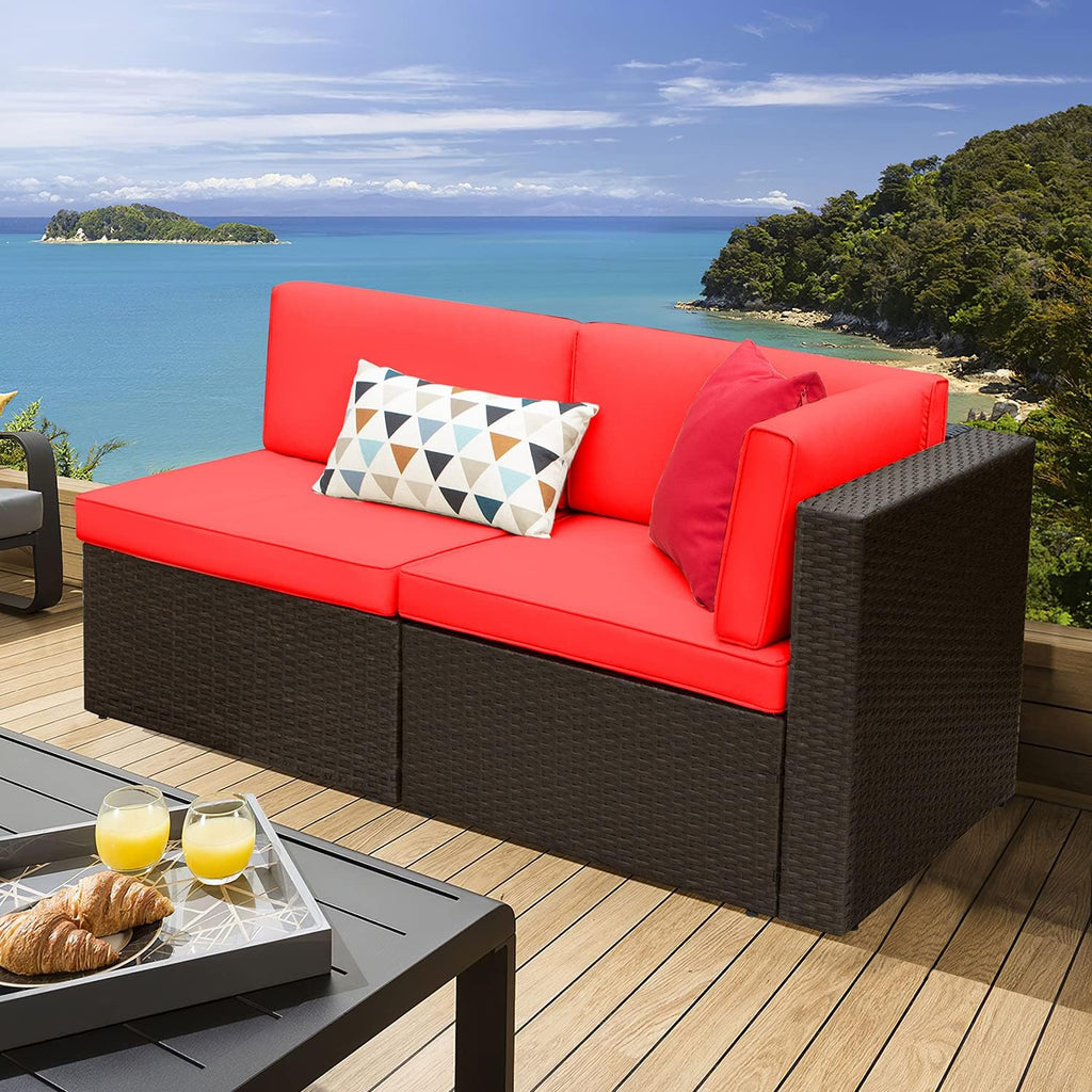 DEVOKO 5 Pieces All-Weather Patio Furniture Set with Cushions