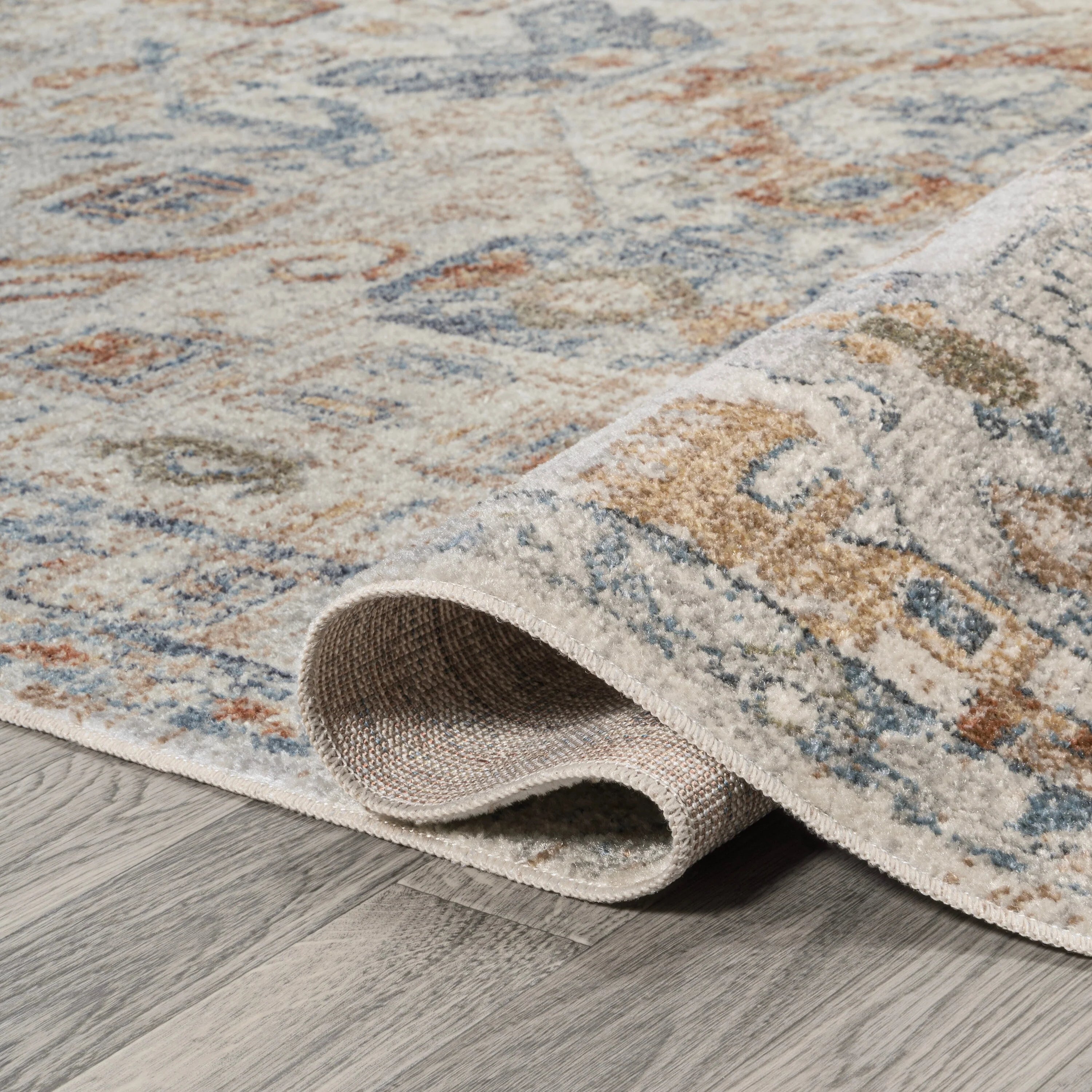 JONATHAN Y Brandy Bohemian Medallion Low-Pile Machine-Washable Cream/Terra Area Rug