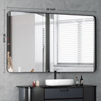 Wall Mirror Vanity Mirror Bathroom Mirror with Round Corner (1 Piece)