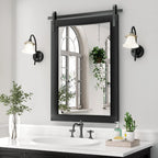 Modern Wall Mirrors, Rectangular Mirror with Wood Framed, Bathroom Mirror Barn Mirror Barn Door Mirror with Multi Size