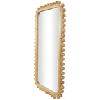 Wood Room Wall Mirror with Beaded Frame - Brown - Roche River Decor