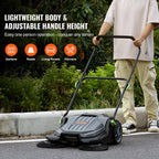 VEVOR Walk-Behind Hand Push Floor Sweeper, 5-Gallon Waste Container