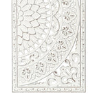Distressed Ivory White Wood Flower Wall Art with Black Accents (Set of 2)