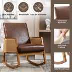 Living room Comfortable rocking chair living room chair Armchair Upholstered Tall Back Accent Glider Rocker