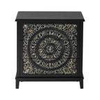COZAYH Farmhouse Fully-Assembled Nightstand with 2-Drawer, Flower Motif End Table for Small Spaces, French Country