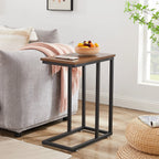 Javlergo Set of 2 C-Shaped Sofa Side Table, Small End Table for Living Room, Narrow Bedside/TV Tray Table