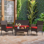 Homall 4 Pieces Outdoor Patio Furniture Sets Rattan Chair Wicker Set