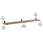 Wallniture Forte 72 in Floating Shelves, 3 Pcs, Burnt, Wood