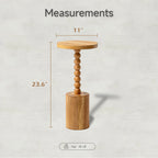 COZAYH Wood Pedestal End table, Modern Drink Table with Base, Round Martini Table for Small Space Living Room, Bedroom