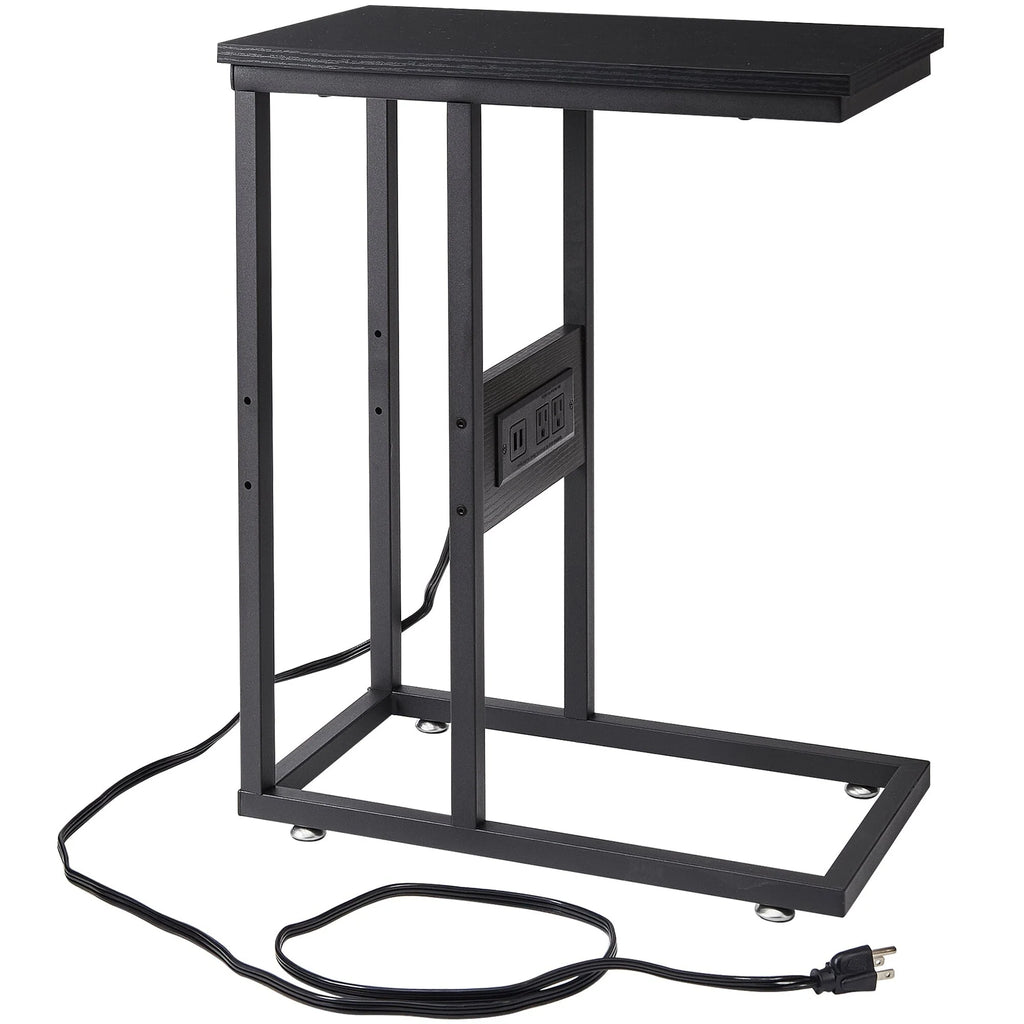 Javlergo Set of 2 C-Shaped Sofa Side Table, Small End Table for Living Room, Narrow Bedside/TV Tray Table