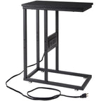 Javlergo Set of 2 C-Shaped Sofa Side Table, Small End Table for Living Room, Narrow Bedside/TV Tray Table