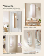 SONGMICS Jewelry Organizer, LED Jewelry Cabinet Wall/Door Mounted