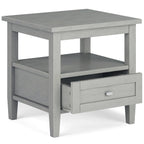 WYNDENHALL Norfolk SOLID WOOD 20 inch Wide Rectangle Transitional End Side Table - 20 inch Wide