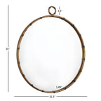 Marza Antique Brass Finish Round Wall Mirror by iNSPIRE Q Modern