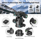 SmallRig Camera Tripod, 71" Foldable Aluminum Tripod/Monopod