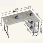 Small L Shaped Desk with Storage Shelves Corner Computer Desk