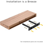 Floating Shelf Set, Rustic Wood Beach Style Hanging Wall Shelves - 3-Pack