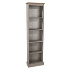 Wood Bookcase Tall Narrow Corona Collection | Furniture Dash