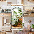 Modern Arched Full Length Aluminum Alloy Floor Mirror Standing Mirror