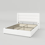 ALLEWIE Queen Size Lift Up Storage Bed with Wingback Headboard