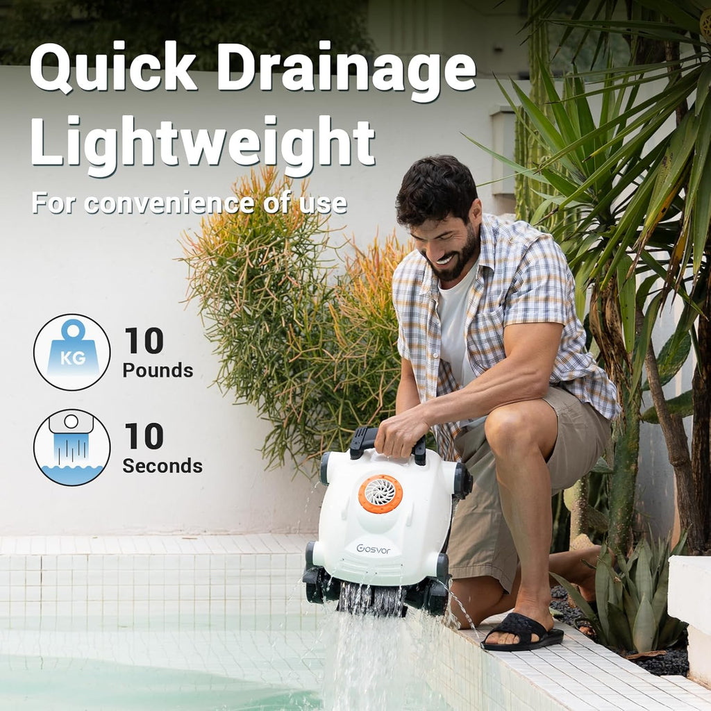 GOSVOR Pivot Cordless Robotic Pool Cleaner - Wall Climbing