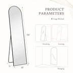 Full Length Mirror with Stand, Floor Mirror with Aluminum Alloy Frame for Bedroom, Standing Full Body Mirror for Wall, Cloakroom