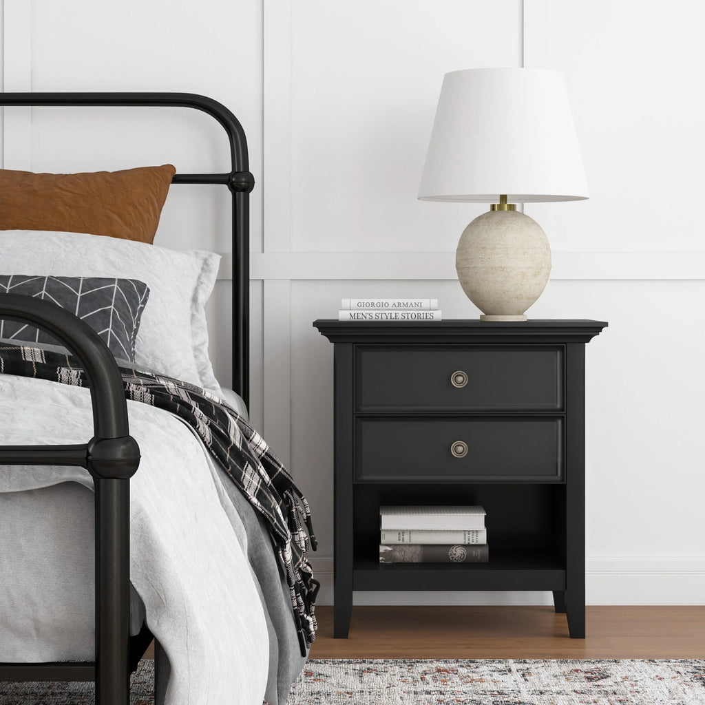 WYNDENHALL Halifax SOLID WOOD 24 inch Wide Bedside Nightstand Table