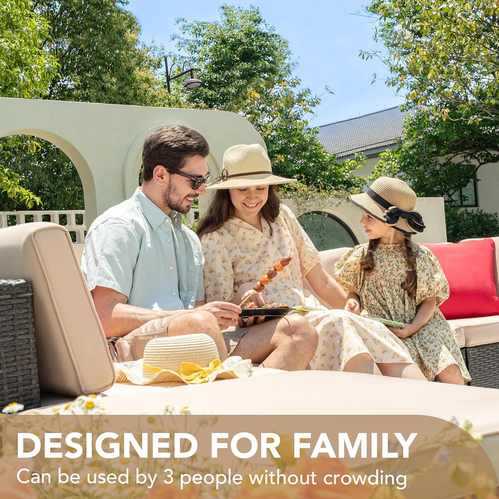 DEVOKO 5 Pieces All-Weather Patio Furniture Set with Cushions