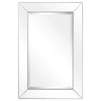 Beveled Rectangular Clear HD Wall Mounted Mirror for Bathroom, Vanity, Bedroom Mirrors, 3 sizes