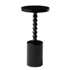COZAYH Wood Pedestal End table, Modern Drink Table with Base, Round Martini Table for Small Space Living Room, Bedroom