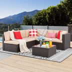 VONGRASIG 5 Piece All-Weather Patio Furniture Set with Ottoman